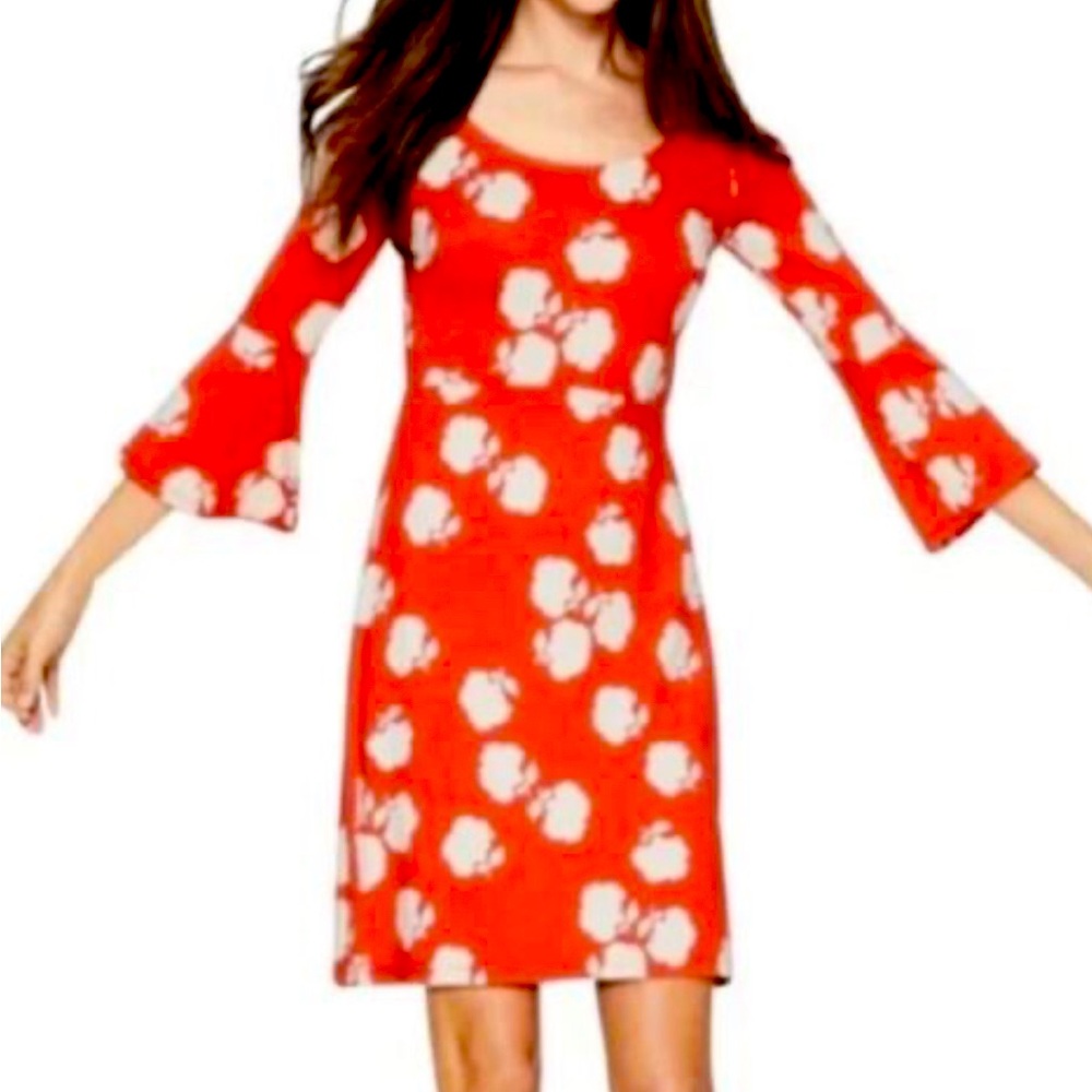 NWT Boden Orange Red Floral dress - Size 6